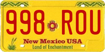 NM license plate 998ROU