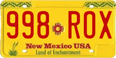 NM license plate 998ROX
