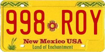 NM license plate 998ROY