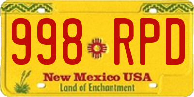 NM license plate 998RPD