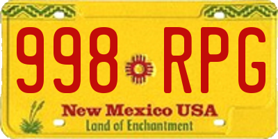 NM license plate 998RPG