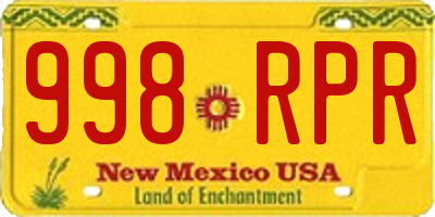 NM license plate 998RPR