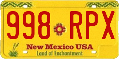 NM license plate 998RPX