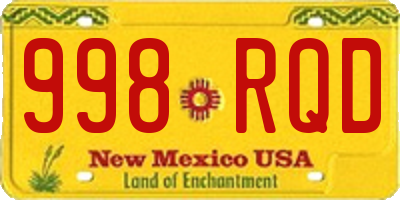NM license plate 998RQD