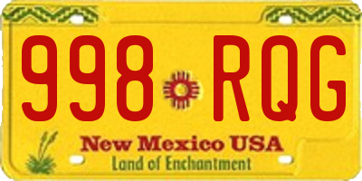 NM license plate 998RQG