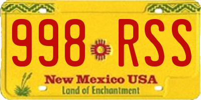 NM license plate 998RSS