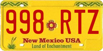NM license plate 998RTZ
