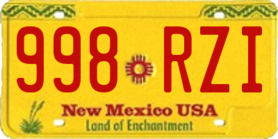 NM license plate 998RZI