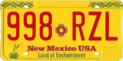 NM license plate 998RZL