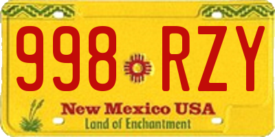 NM license plate 998RZY