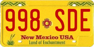 NM license plate 998SDE