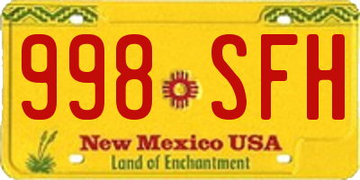 NM license plate 998SFH