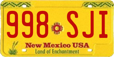 NM license plate 998SJI