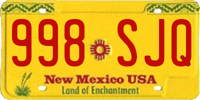 NM license plate 998SJQ