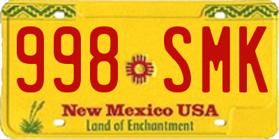 NM license plate 998SMK