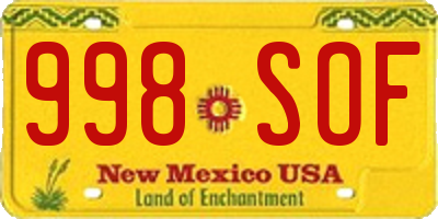 NM license plate 998SOF