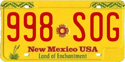 NM license plate 998SOG
