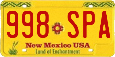 NM license plate 998SPA