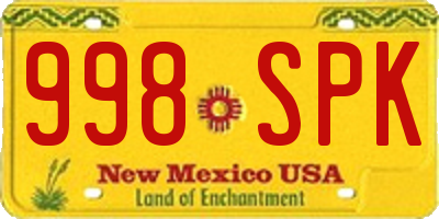 NM license plate 998SPK