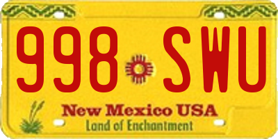NM license plate 998SWU