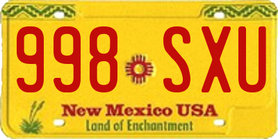 NM license plate 998SXU