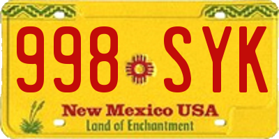 NM license plate 998SYK