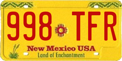NM license plate 998TFR