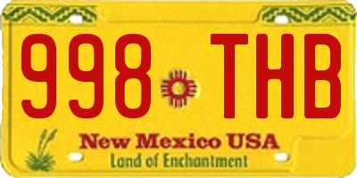 NM license plate 998THB