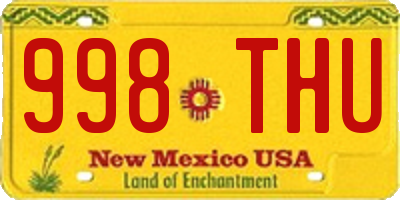 NM license plate 998THU