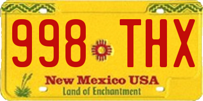 NM license plate 998THX