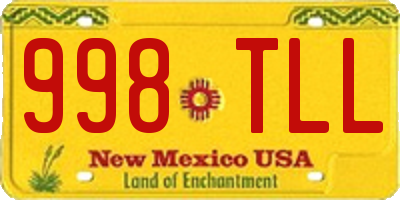 NM license plate 998TLL