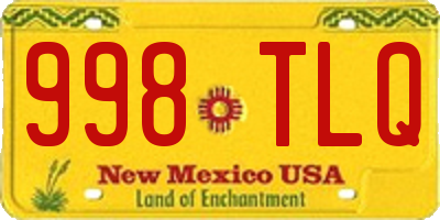NM license plate 998TLQ