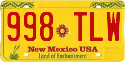 NM license plate 998TLW