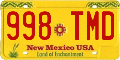 NM license plate 998TMD
