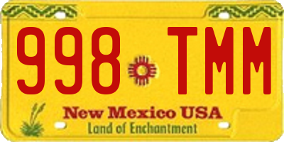 NM license plate 998TMM