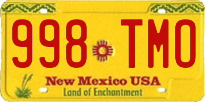 NM license plate 998TMO
