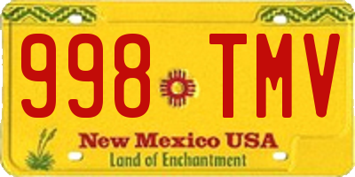 NM license plate 998TMV