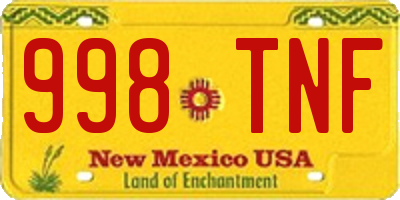 NM license plate 998TNF