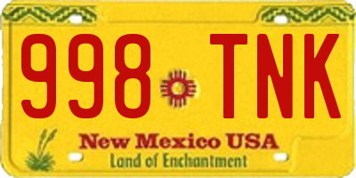 NM license plate 998TNK