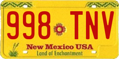 NM license plate 998TNV