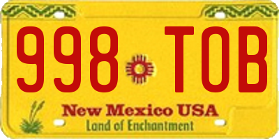 NM license plate 998TOB