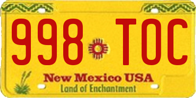 NM license plate 998TOC