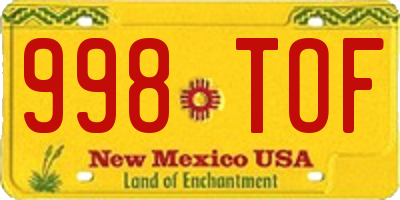 NM license plate 998TOF