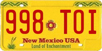 NM license plate 998TOI