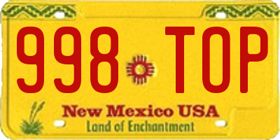 NM license plate 998TOP