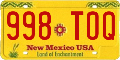 NM license plate 998TOQ