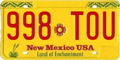 NM license plate 998TOU