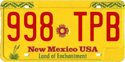 NM license plate 998TPB
