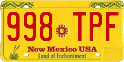 NM license plate 998TPF