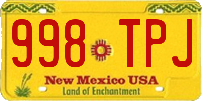 NM license plate 998TPJ